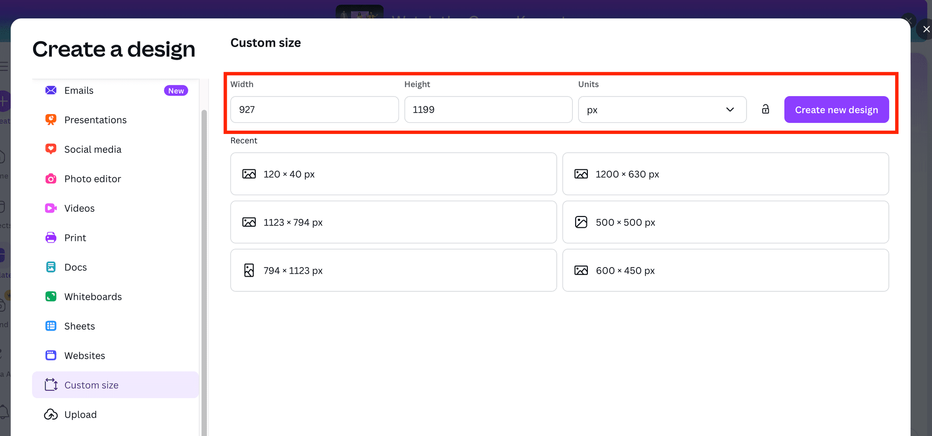 Creating plain image in Canva