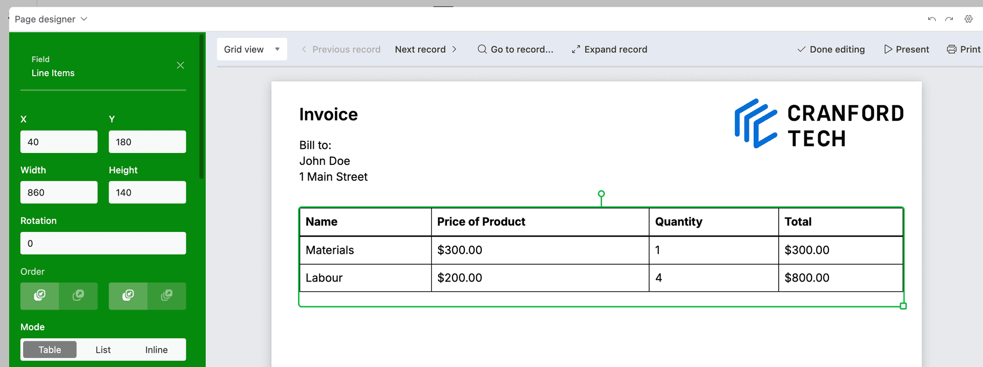 Adding columns to table