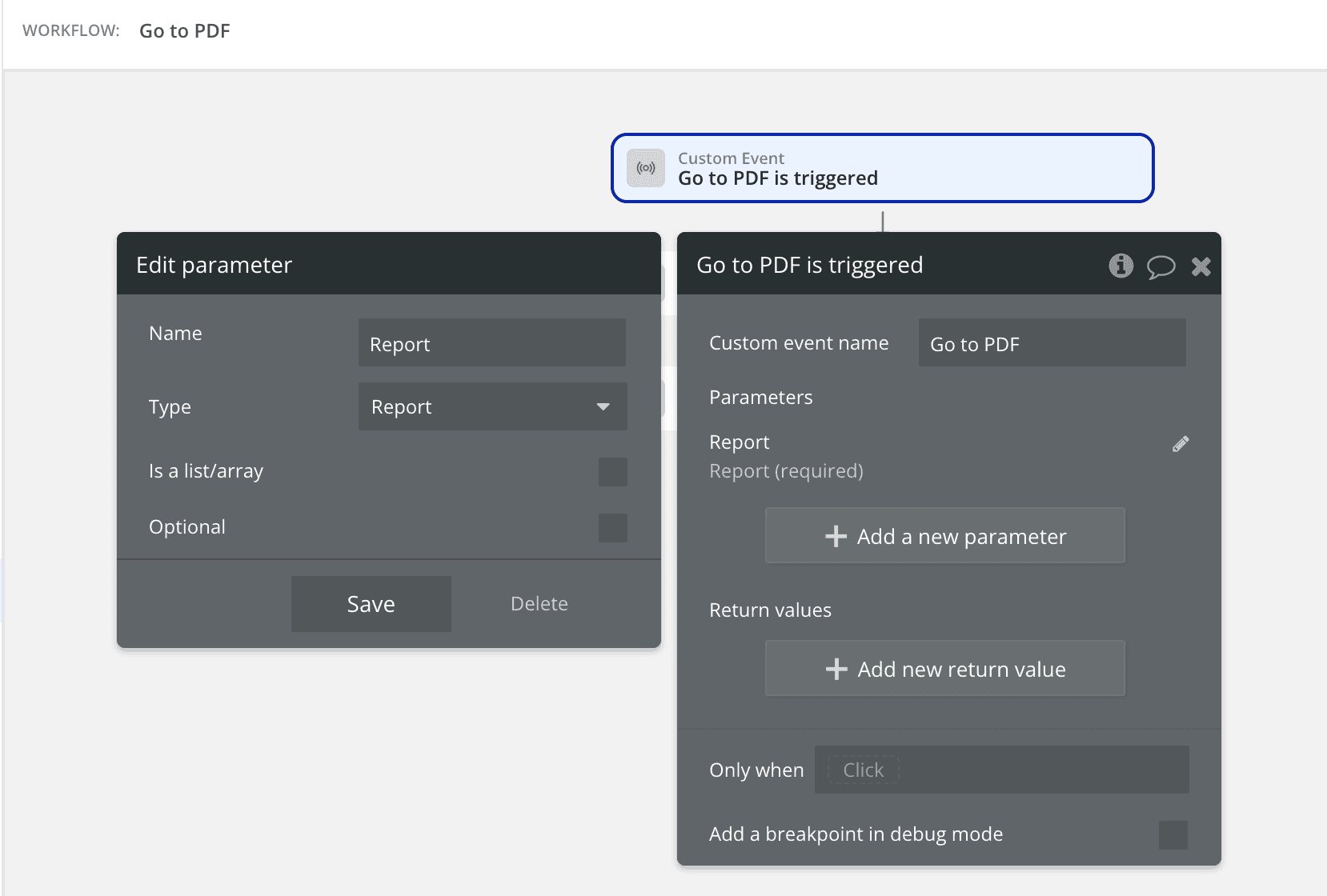 Creating a custom event