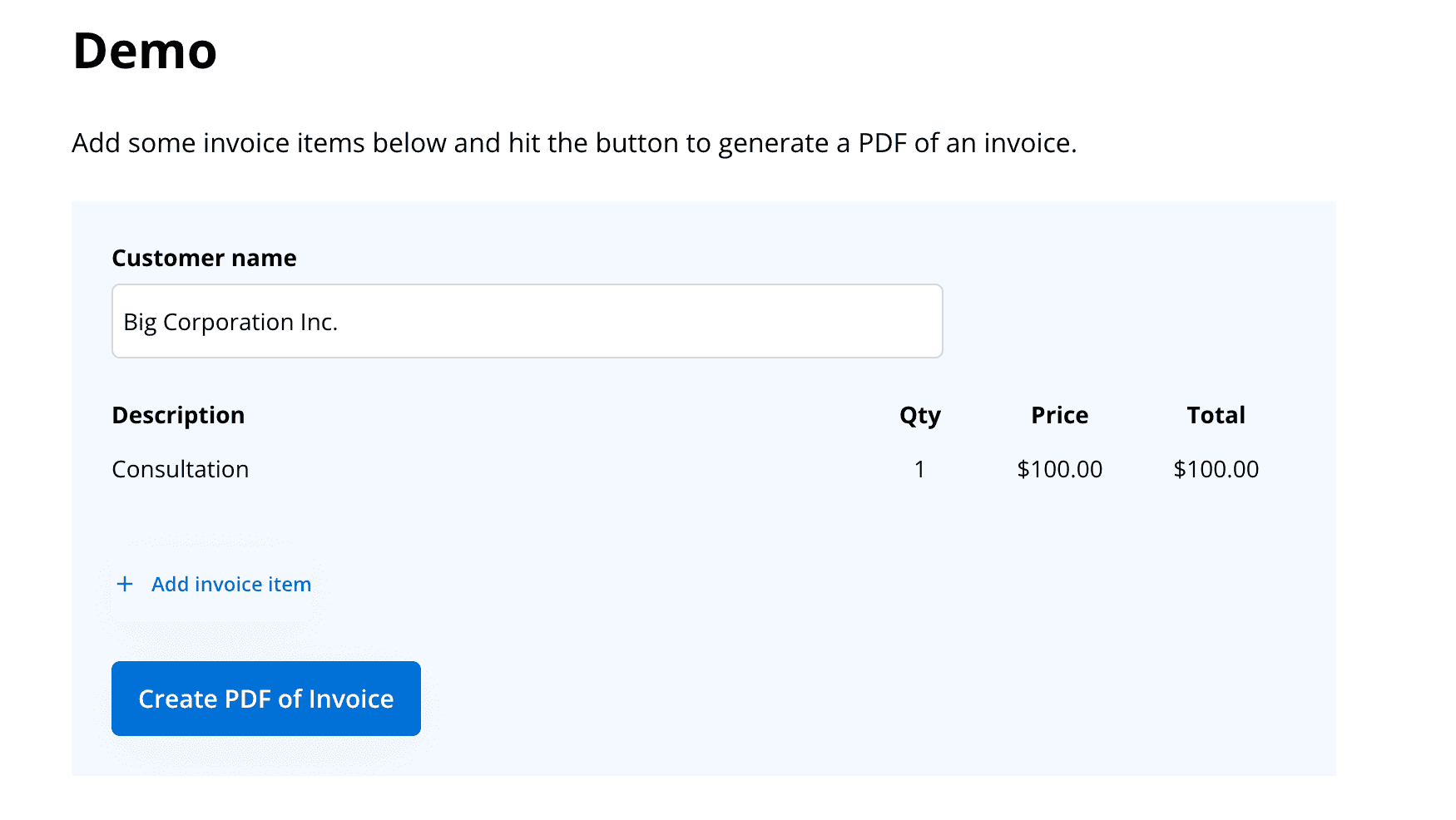 Create PDF of invoice setup - DocuPotion