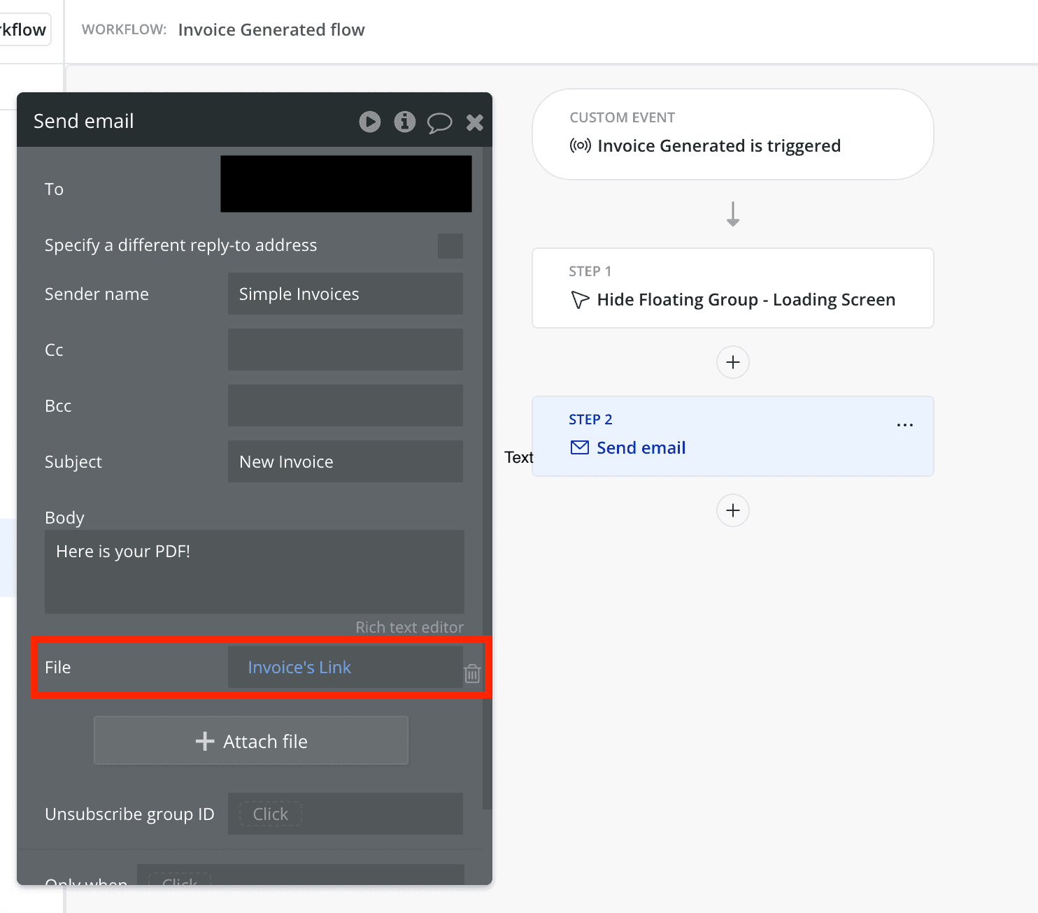 Send PDF via email - DocuPotion