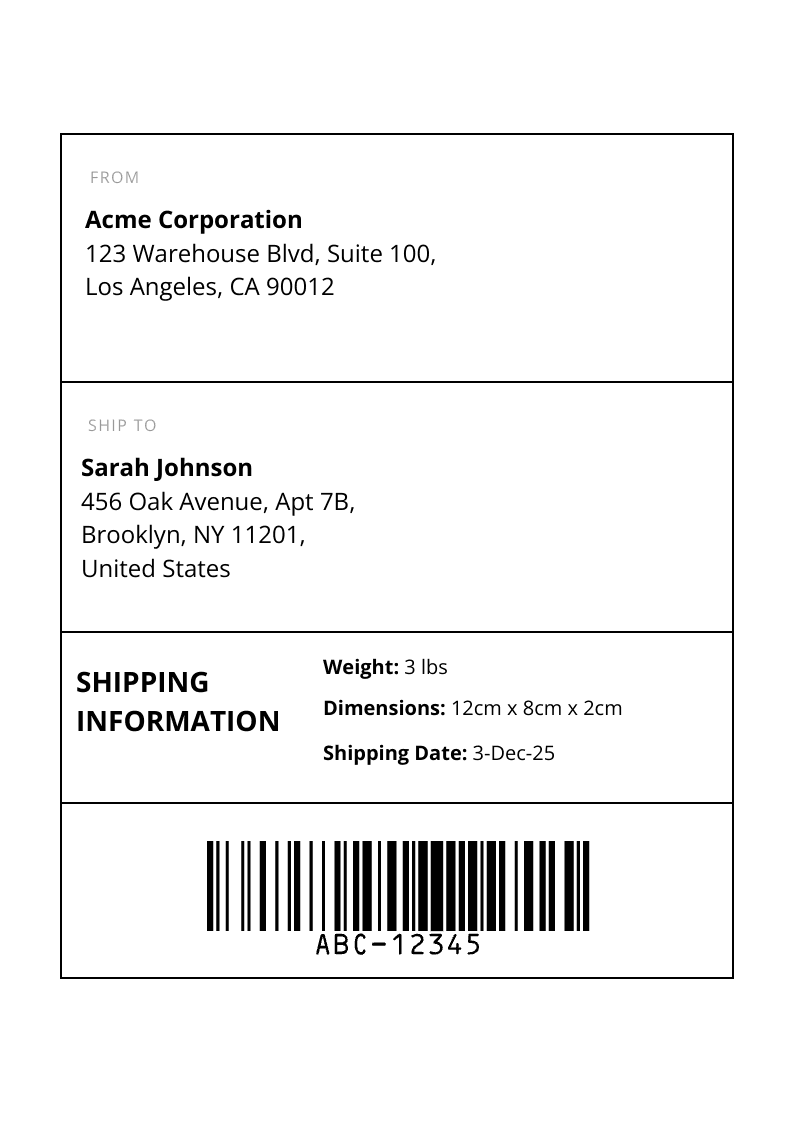 Shipping Label 4