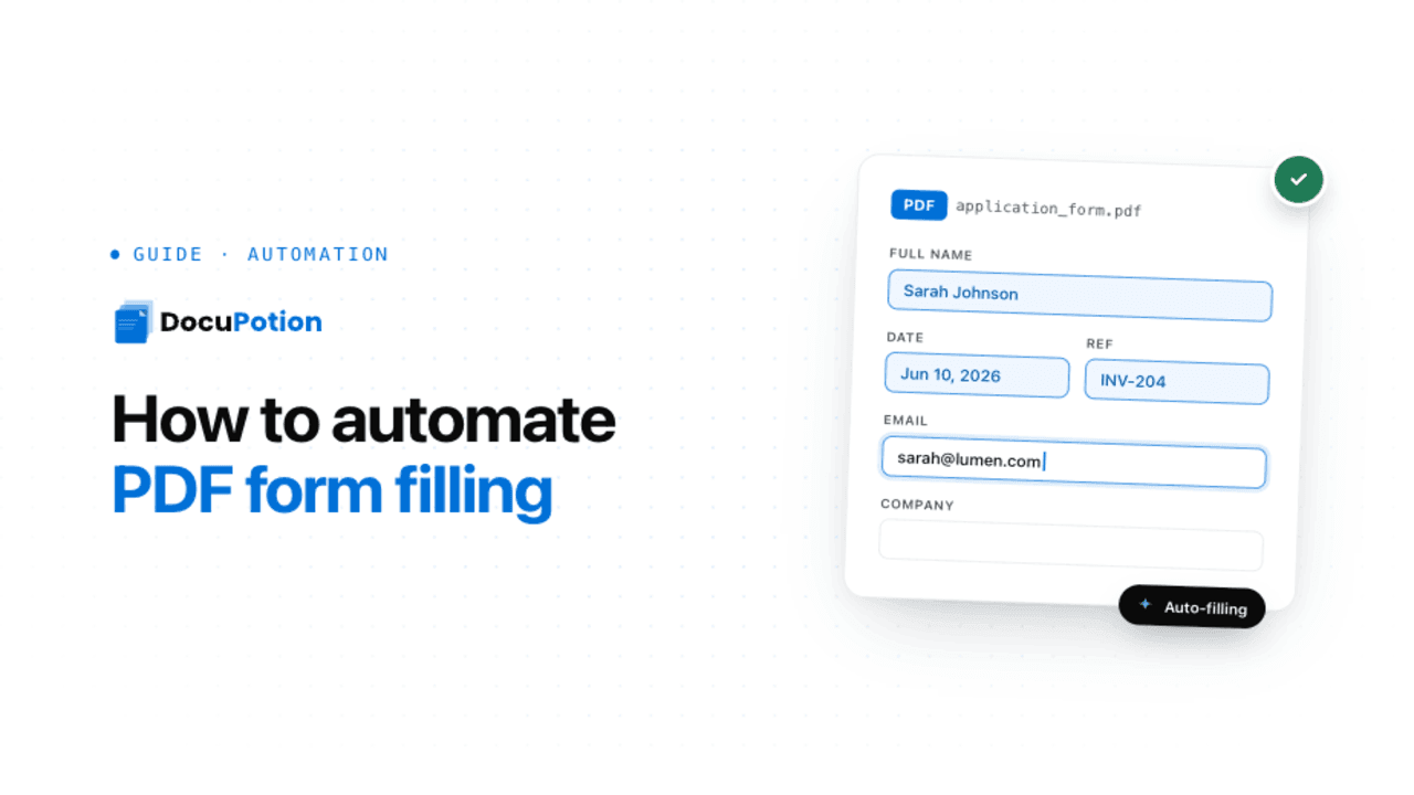How to Automate PDF Form Filling with DocuPotion